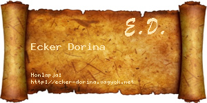 Ecker Dorina névjegykártya
